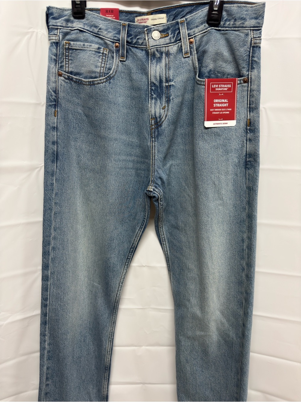 32x32 Levi's Men's Straight Jeans in Faded Blue Denim B2